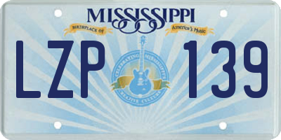 MS license plate LZP139