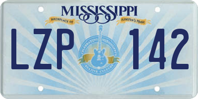 MS license plate LZP142