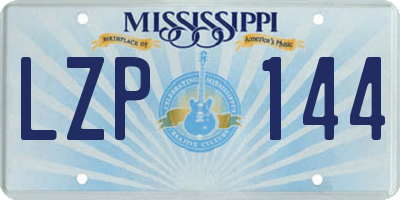 MS license plate LZP144