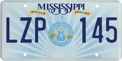 MS license plate LZP145