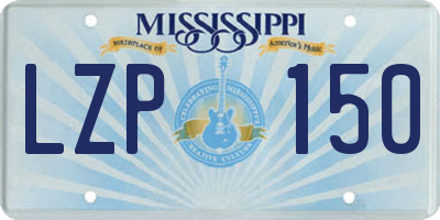MS license plate LZP150