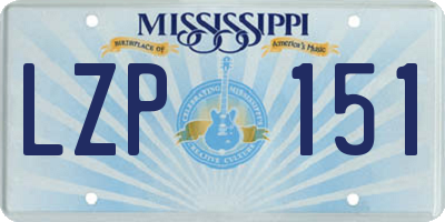 MS license plate LZP151