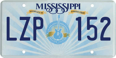 MS license plate LZP152