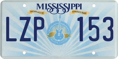 MS license plate LZP153