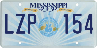 MS license plate LZP154
