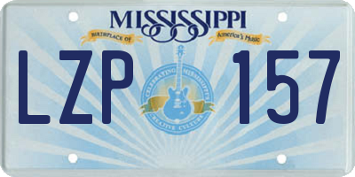 MS license plate LZP157