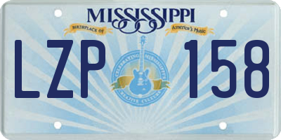 MS license plate LZP158