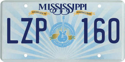 MS license plate LZP160