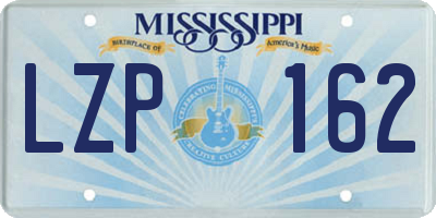 MS license plate LZP162