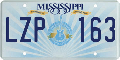 MS license plate LZP163
