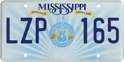 MS license plate LZP165