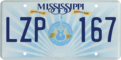 MS license plate LZP167