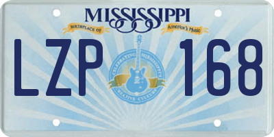 MS license plate LZP168