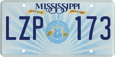 MS license plate LZP173