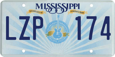 MS license plate LZP174