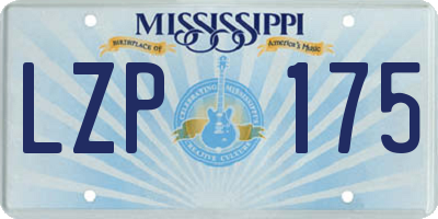 MS license plate LZP175
