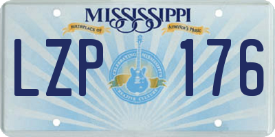 MS license plate LZP176