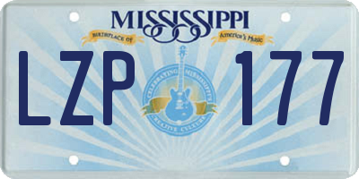 MS license plate LZP177