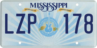 MS license plate LZP178