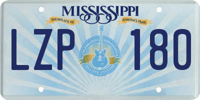 MS license plate LZP180