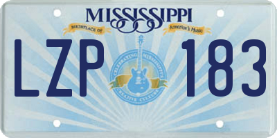 MS license plate LZP183