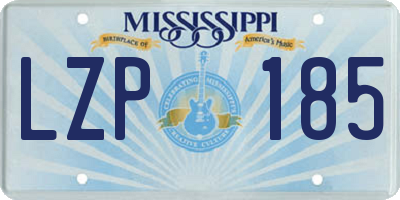 MS license plate LZP185