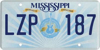 MS license plate LZP187