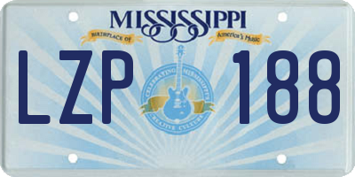 MS license plate LZP188