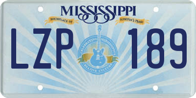 MS license plate LZP189