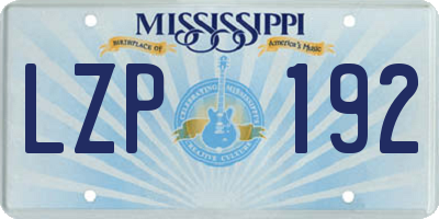 MS license plate LZP192