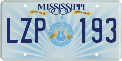 MS license plate LZP193