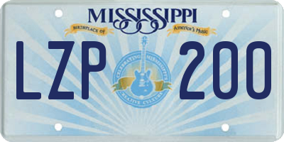 MS license plate LZP200