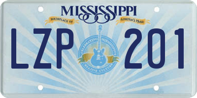 MS license plate LZP201