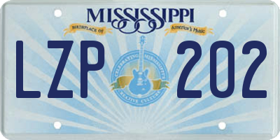 MS license plate LZP202