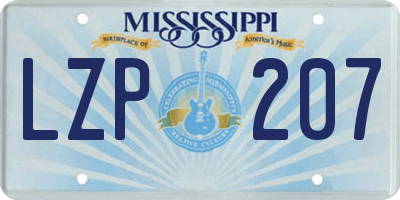 MS license plate LZP207