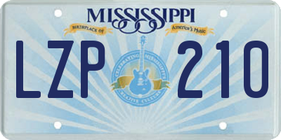 MS license plate LZP210