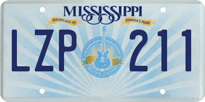 MS license plate LZP211