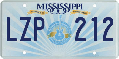 MS license plate LZP212