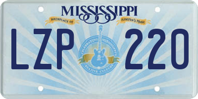 MS license plate LZP220