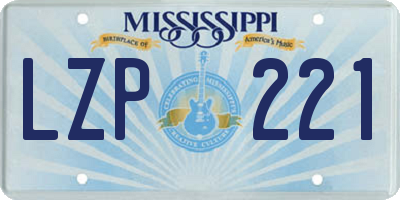 MS license plate LZP221
