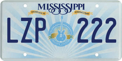 MS license plate LZP222
