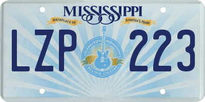 MS license plate LZP223