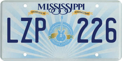 MS license plate LZP226
