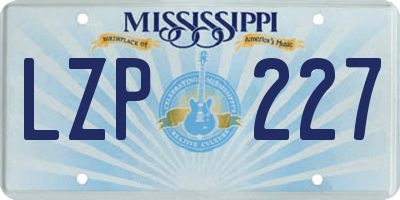 MS license plate LZP227