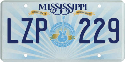 MS license plate LZP229