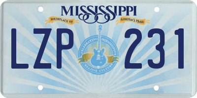 MS license plate LZP231