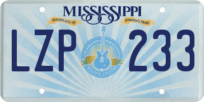 MS license plate LZP233