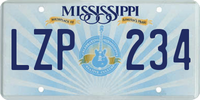 MS license plate LZP234