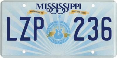 MS license plate LZP236