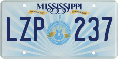 MS license plate LZP237